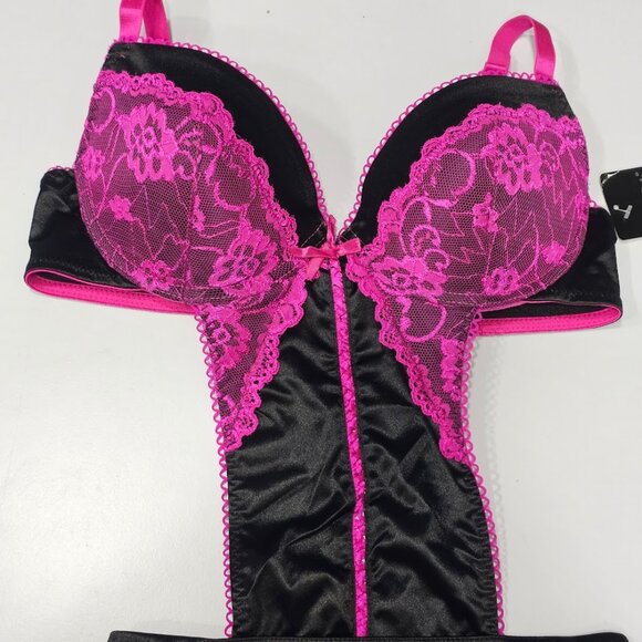 Rene Rofe French Maid Apron Lingerie Floral Lace and Sheer - Picture 7 of 8